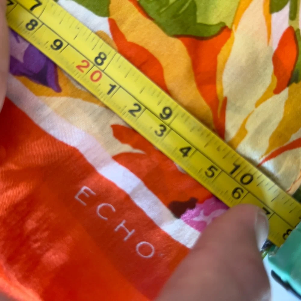 Echo silk floral scarf long shawl - Picture 2 of 5